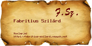 Fabritius Szilárd névjegykártya