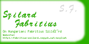 szilard fabritius business card